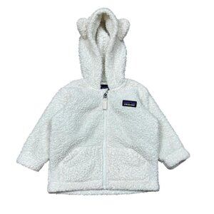 Patagonia Toddler Girls Fleece Jacket 3T – Cream Sherpa Zip-Up Worn Wear